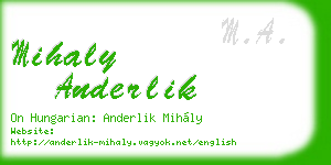 mihaly anderlik business card